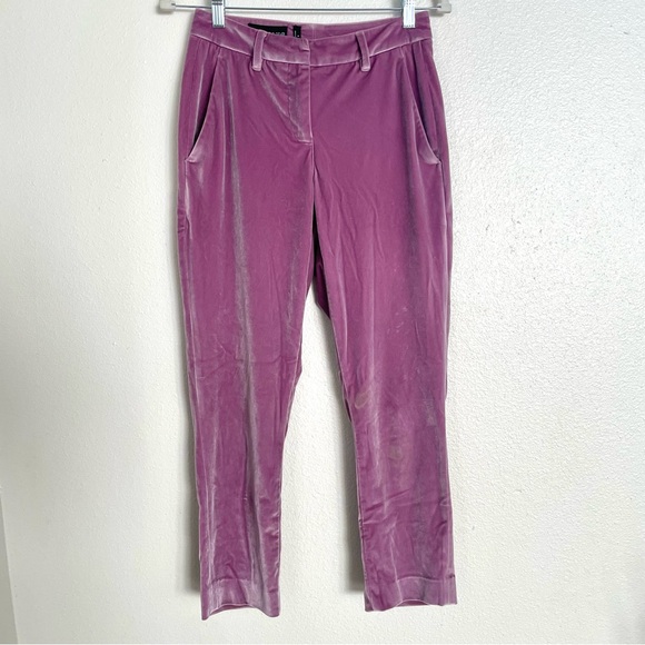 WILDFANG lavender purple pink velvet velour empower crop straight leg pants - Picture 10 of 11